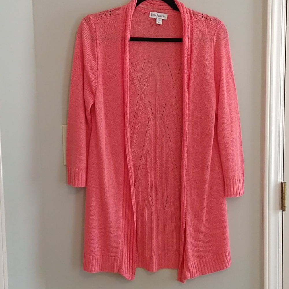 Kim Rogers Coral Sweater 3/4 length Sleeves